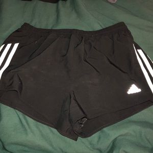 ADIDAS-BLACK ATHLETIC SHORTS-SIZE MEDIUM